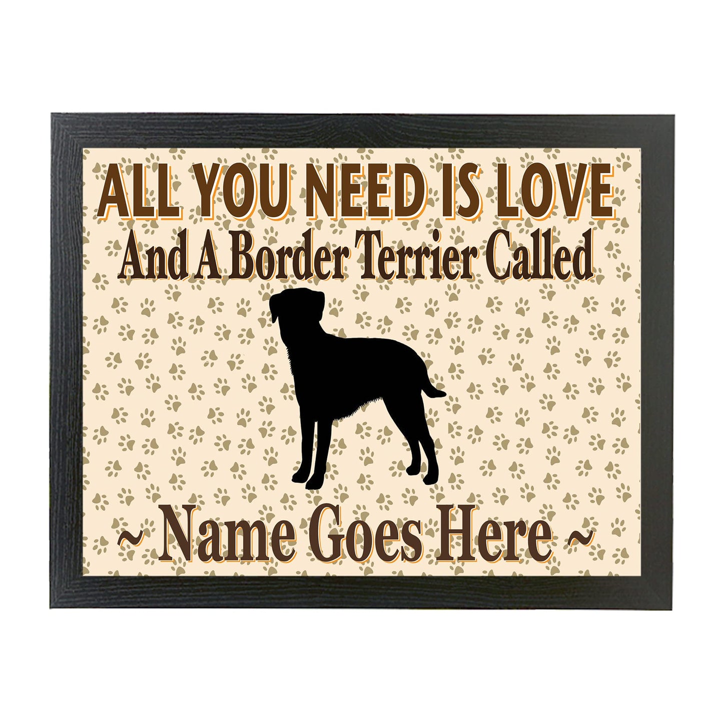 All You Need Is Love Border Terrier Personalised Dog Breed Cushion Lap Tray Bean Bag Gift