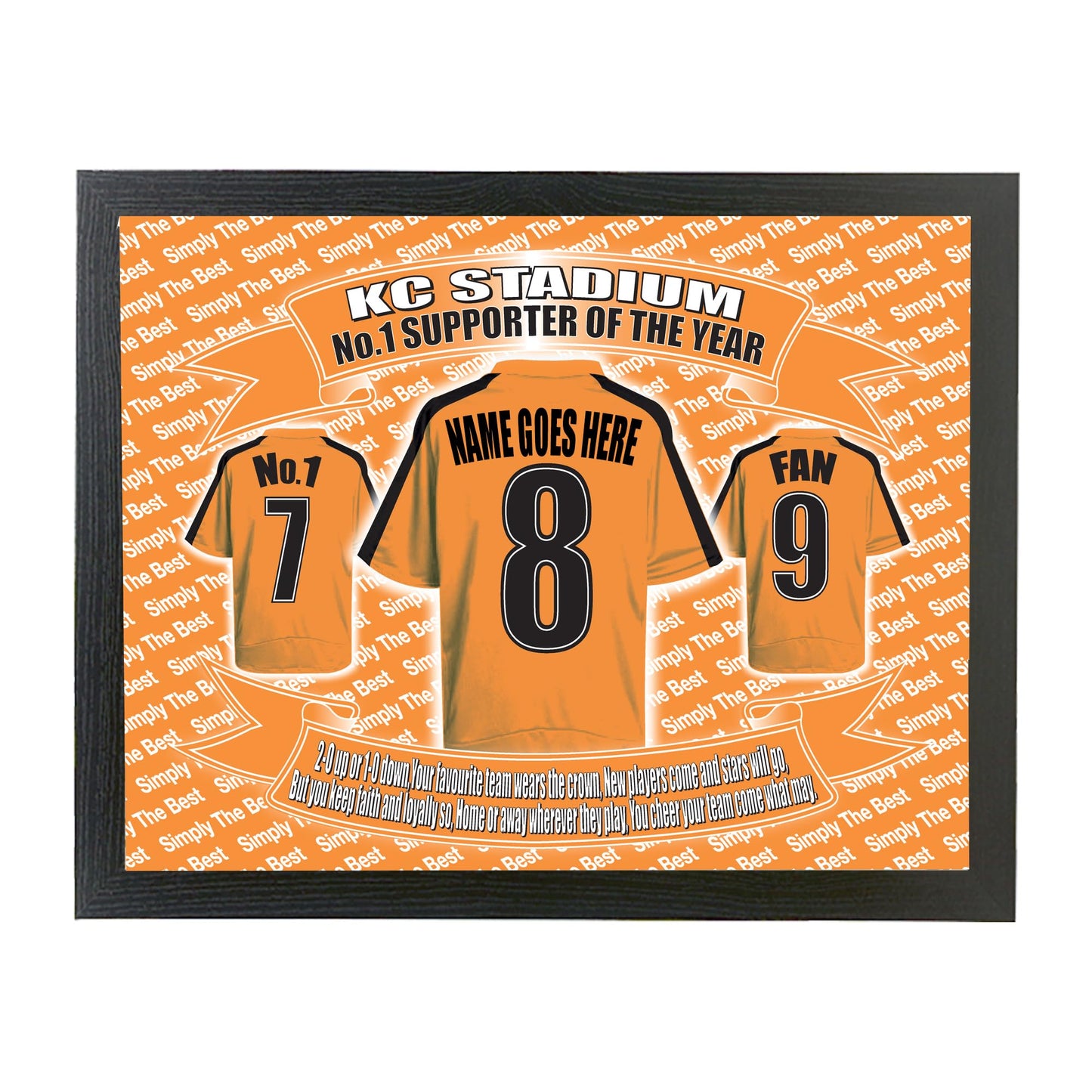 Hull Football Shirt Personalised Picture Gift