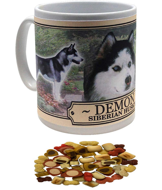 Siberian Husky Personalised Dog Breed Gift Mug with Treats