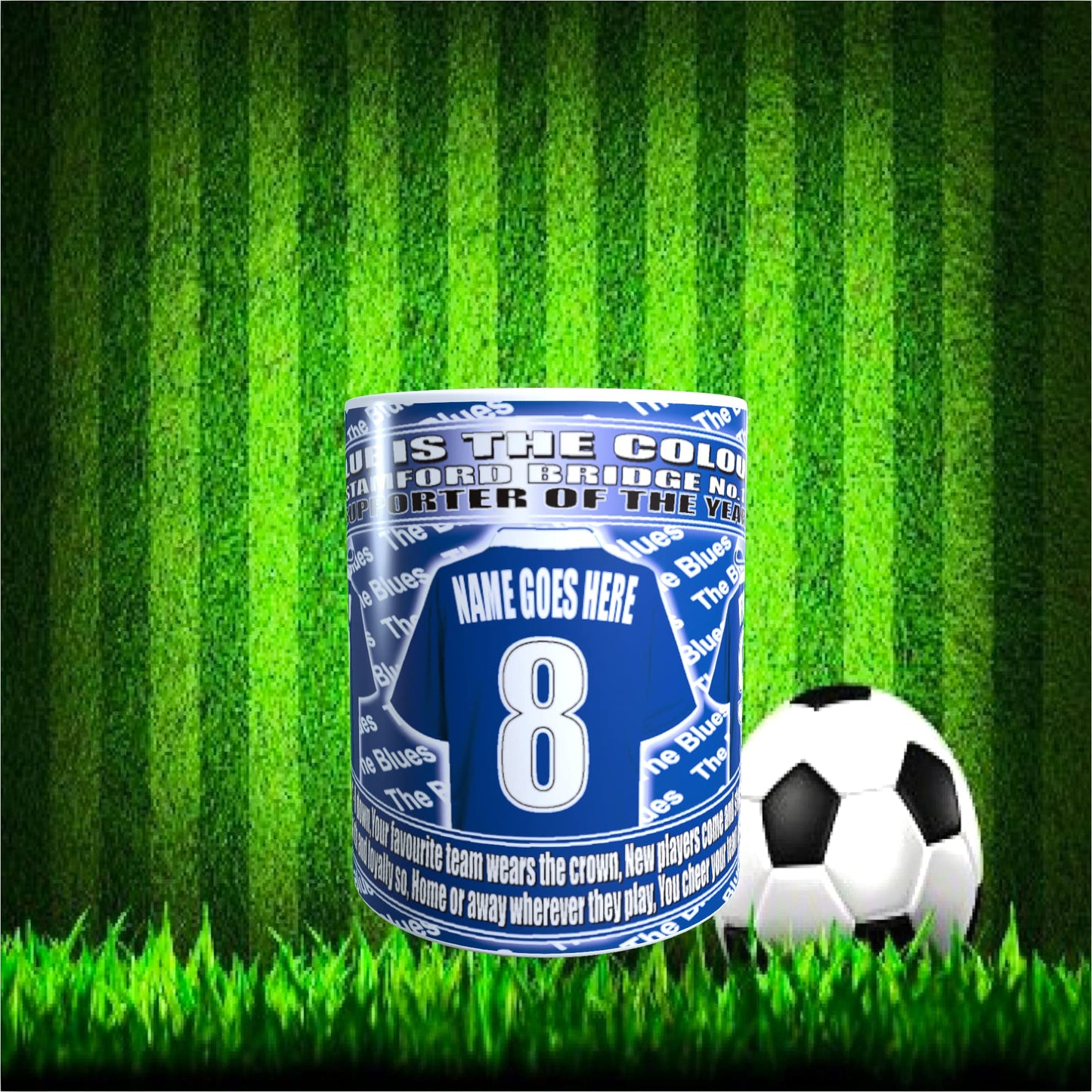 The Pensioners Football Team Shirt Personalised Mug Gift With Chocolate Footballs