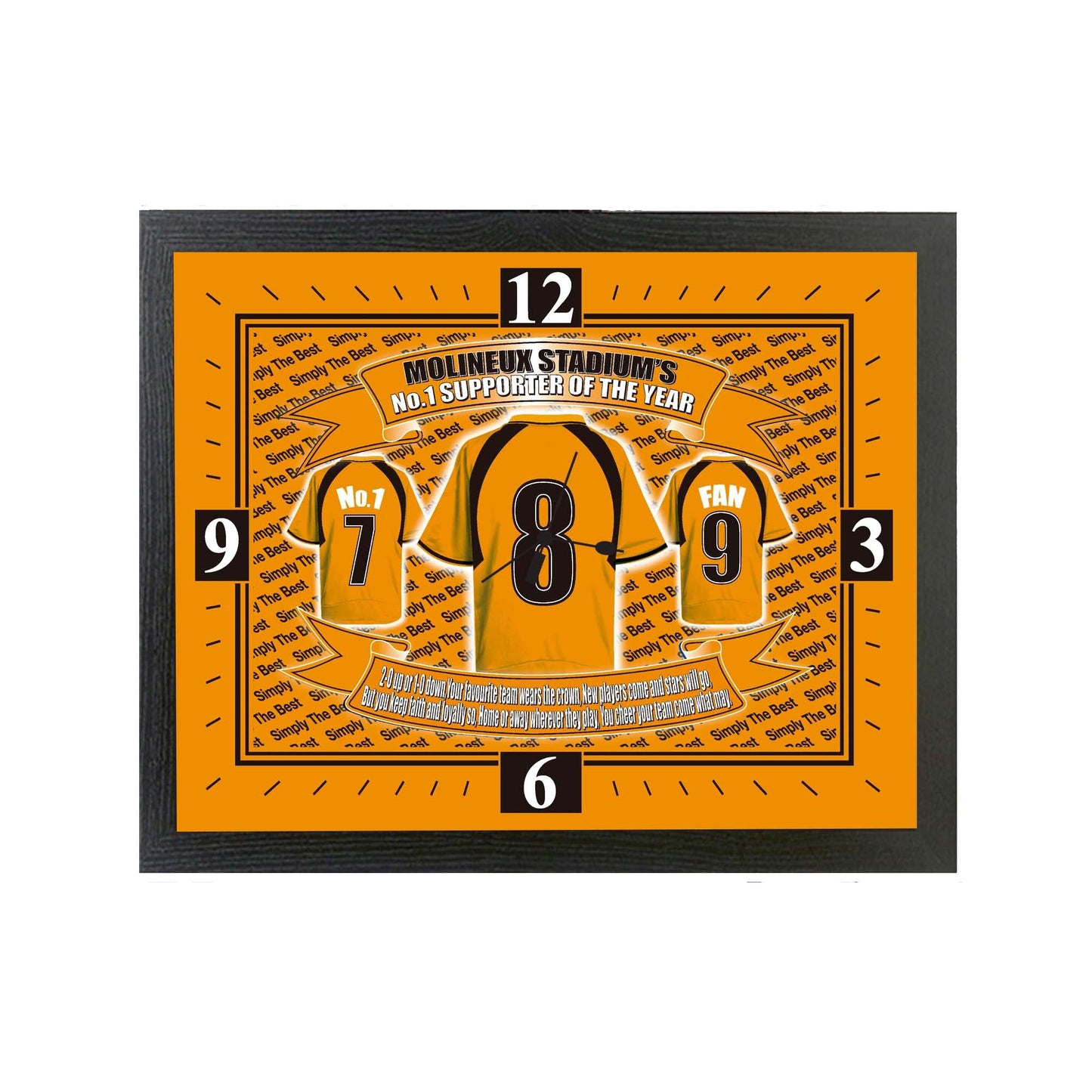 Wolves Football Shirt Clock Gift Present