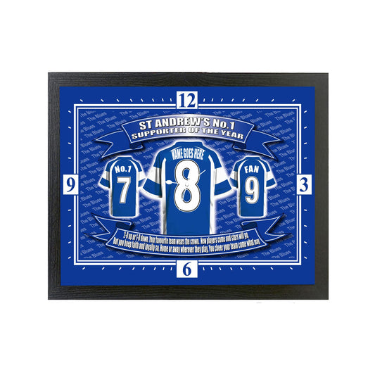 Birmingham Football Shirt Personalised Clock Gift Present