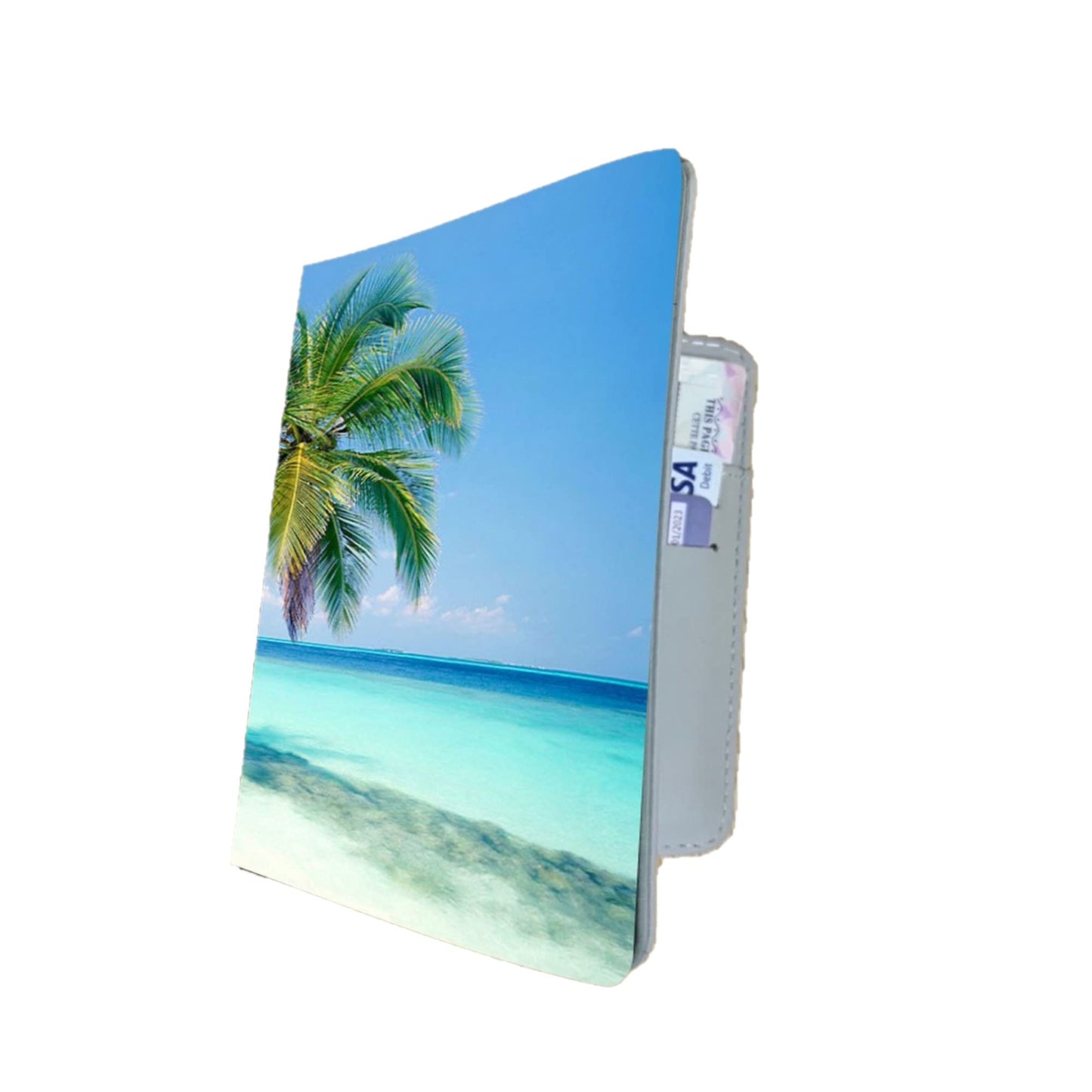 Lazy Days Palm Tree Paradise Island Scene Travel Passport Holder Case Gift Present