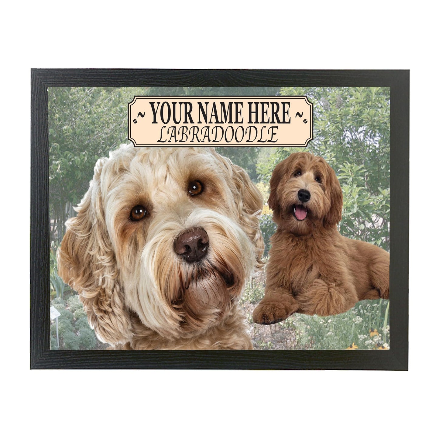 Labradoodle Personalised Dog Breed Lap Tray Gift Present