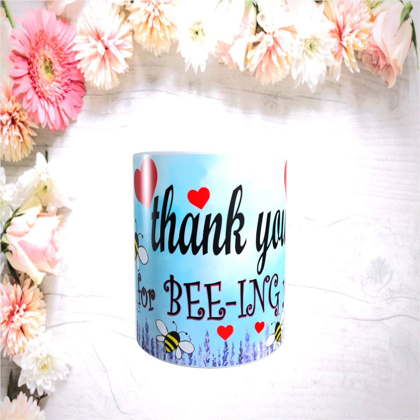 Honeycomb Blue Red Love Hearts Valentine's Day Any Occasion Mug Gift