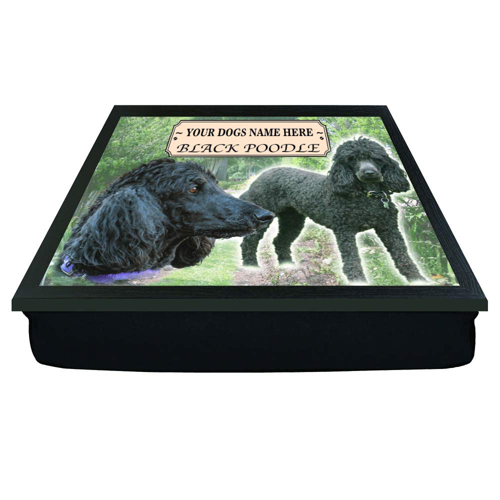 Black Poodle Personalised Dog Breed Gift Lap Tray