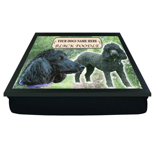 Black Poodle Personalised Dog Breed Gift Lap Tray