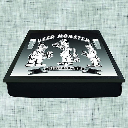 Beer Crazy Monster Personalised Lap Tray Gift