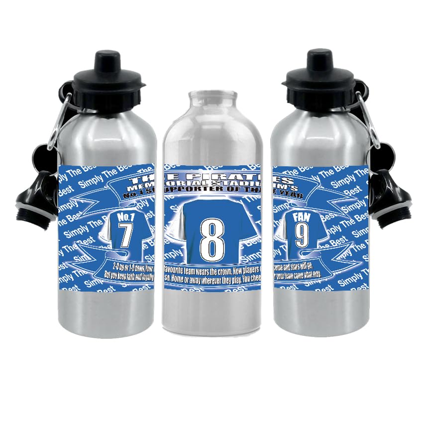 Bristol R (Pirates) Football Shirt Silver Aluminium Two Lid Unisex Water Bottle Gift