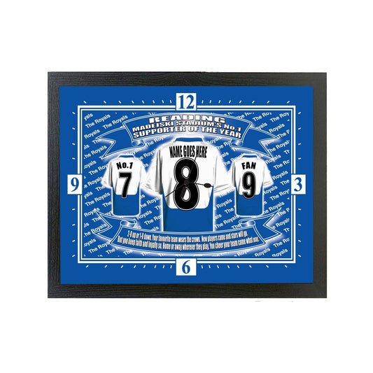 Reading Football Shirt Personalised Clock Gift Present