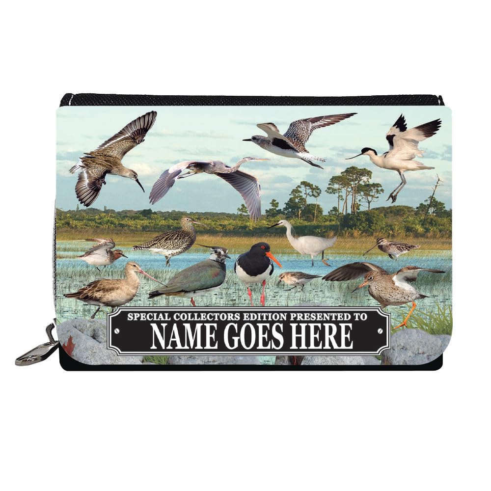 Personalised British Wetland Bird Ornithophile, Birder Purse Gift