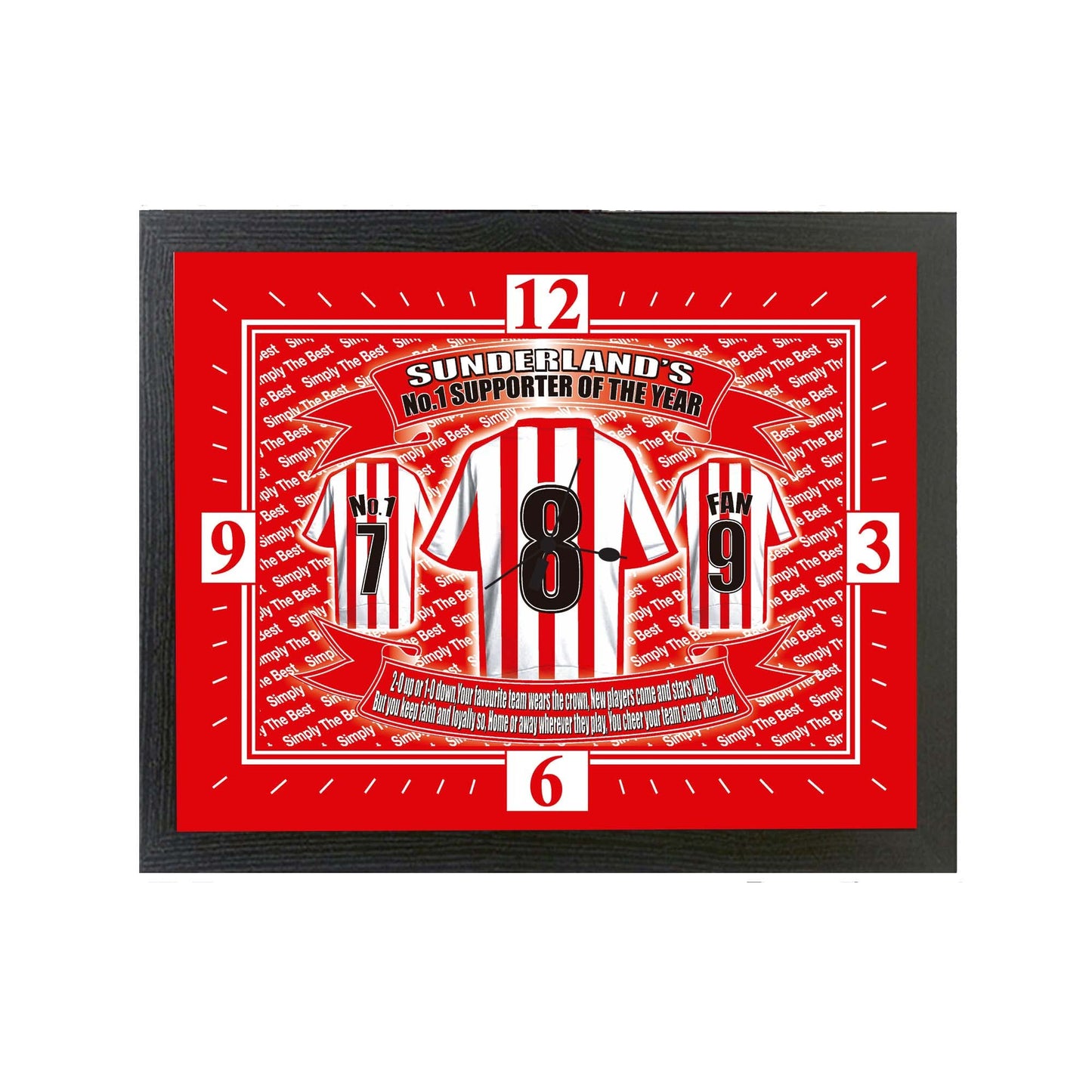 Sunderland Football Shirt Clock Gift Present