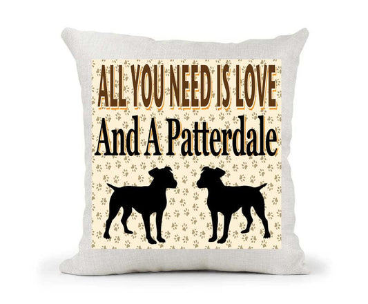 All You Need Is Love And A Patterdale Country Canvas Style Cushion Cover Gift
