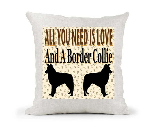 All You Need Is Love And A Border Collie Country Canvas Style Cushion Cover Gift