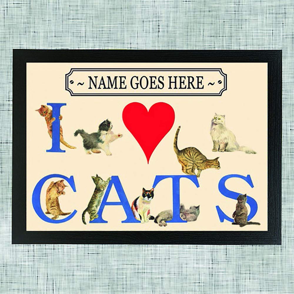 I Love Cats personalised lap tray gift