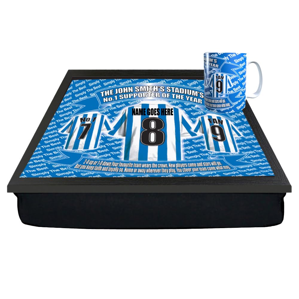 Huddersfield Personalised Football Shirt Lap Tray And Mug Gift Set