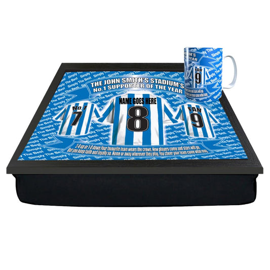 Huddersfield Personalised Football Shirt Lap Tray And Mug Gift Set