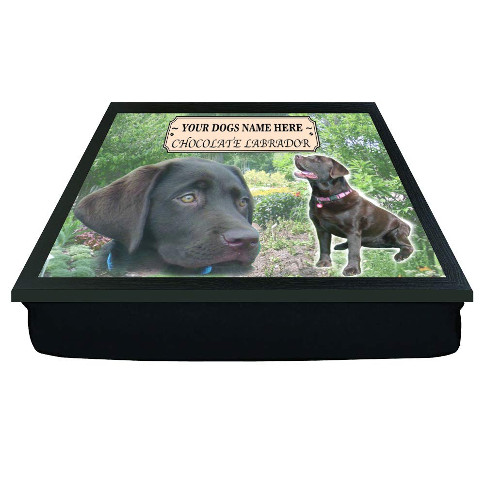 Chocolate Labrador Personalised Dog Breed Gift Lap Tray
