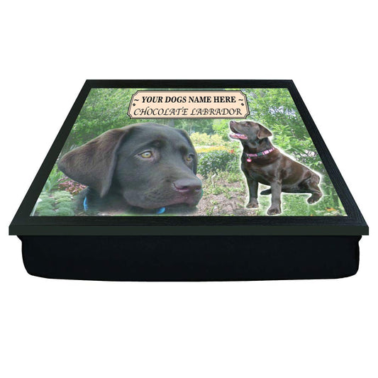 Chocolate Labrador Personalised Dog Breed Gift Lap Tray