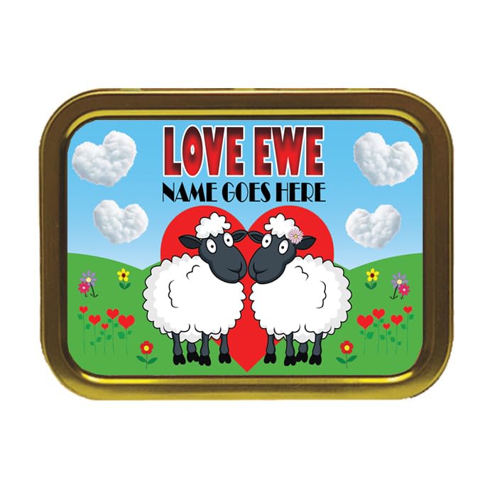 Love Ewe Male And Female Personalised Cute Sheep Tobacco Storage Tin & Products