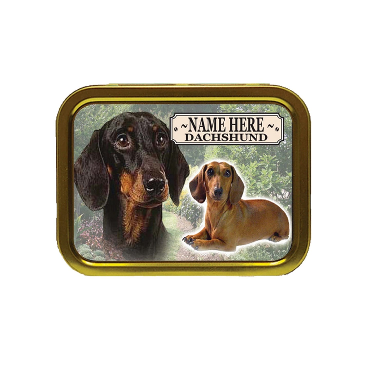 Dachshund Dog Breed Personalised Tobacco Tin & Products Gift Set