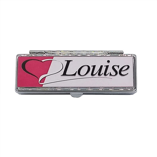 Personalised Single Pink Heart Silver Metal Lipstick Holder Case Gift, One Size