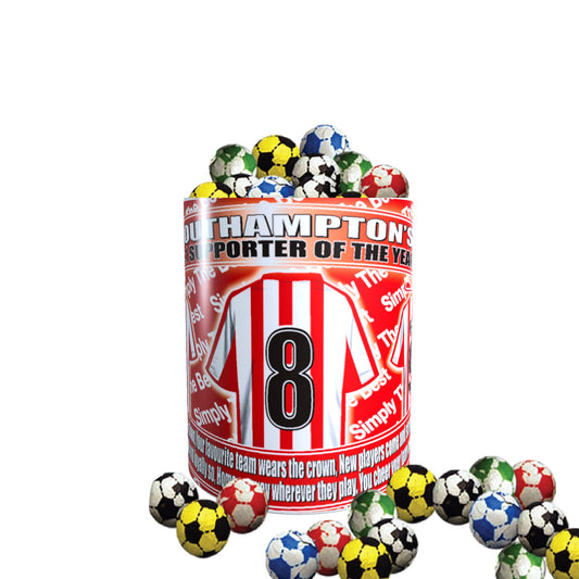 Southampton Football Team Shirt Mug Gift with Chocolate Footballs