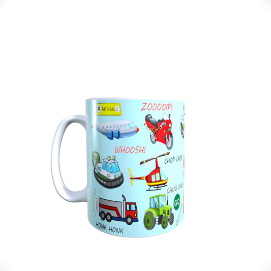 Fun Cartoon Vehicle Mug Gift Blue