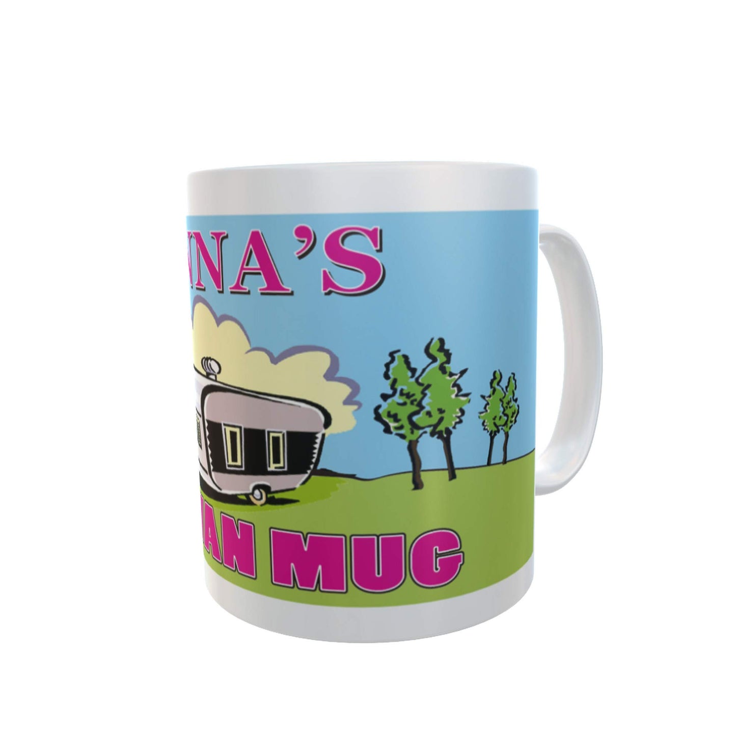 Nanna's Home is Where You Park It Personal Ceramic Caravan Mug Gift