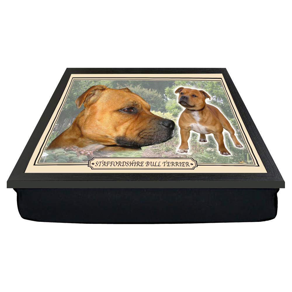 Brown Staffordshire Bull Terrier Dog Breed Gift Lap Tray