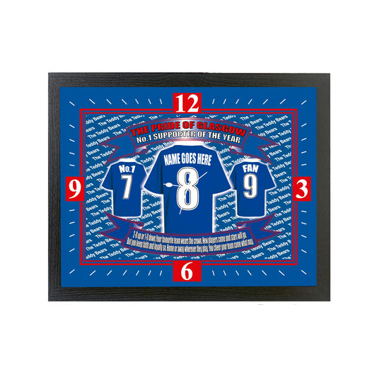 Glasgow The Teddy Bears Personalised Football Shirt Clock Gift Present