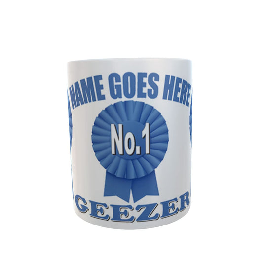 Simply The Best No.1 Geezer Personalised Ceramic Rosette Gift Mug