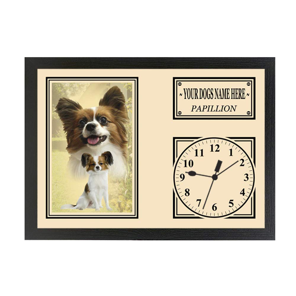 Papillon Personalised Dog Breed Gift Clock