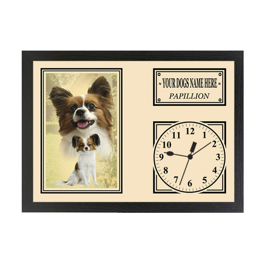 Papillon Personalised Dog Breed Gift Clock