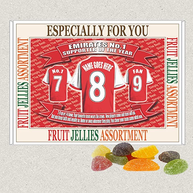 Gooners Football Shirt Personalised Gift Boxed Sweets