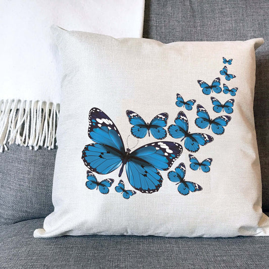 Butterfly Display Naturally Woven Linen Style Cushion Cover Pillow Gift Available In Choice Of Colours