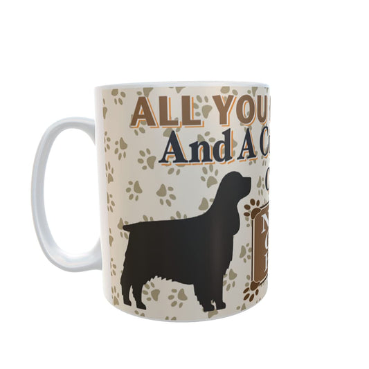 All You Need is Love and an English Cocker Spaniel Dog Personalised Mug Gift