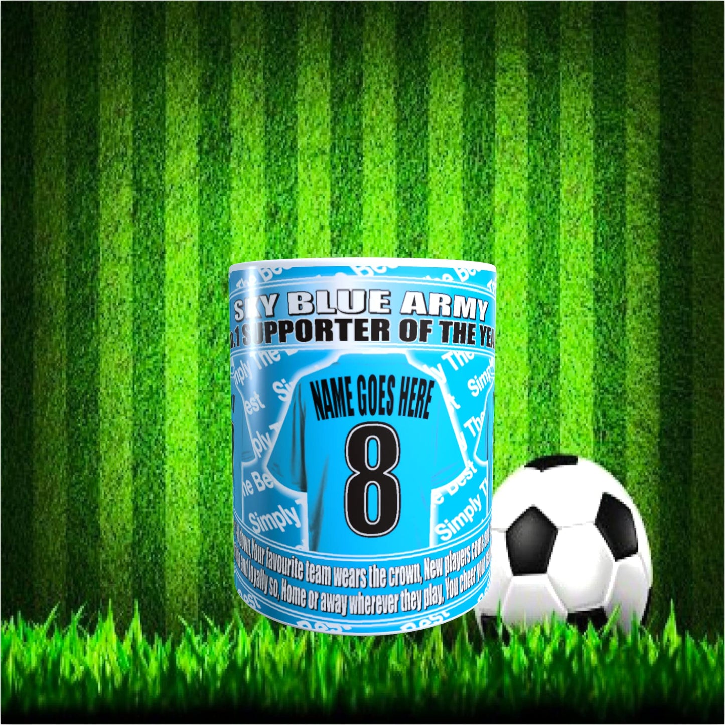 Coventry Football Team Shirt Personalised Mug Gift with Chocolate Footballs