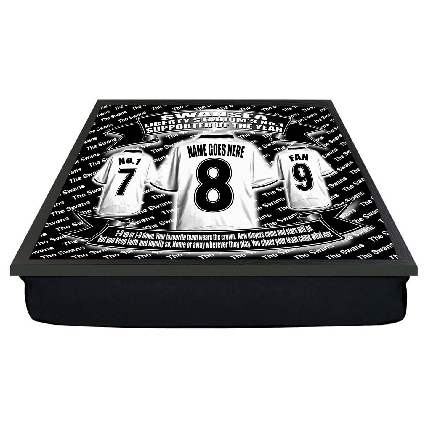 Swansea Football Shirt Personalised Lap Tray Gift