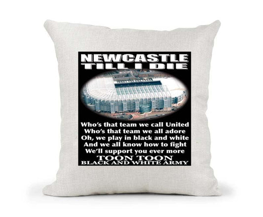 Newcastle Football Anthem Song Chant Cushion Cover Gift