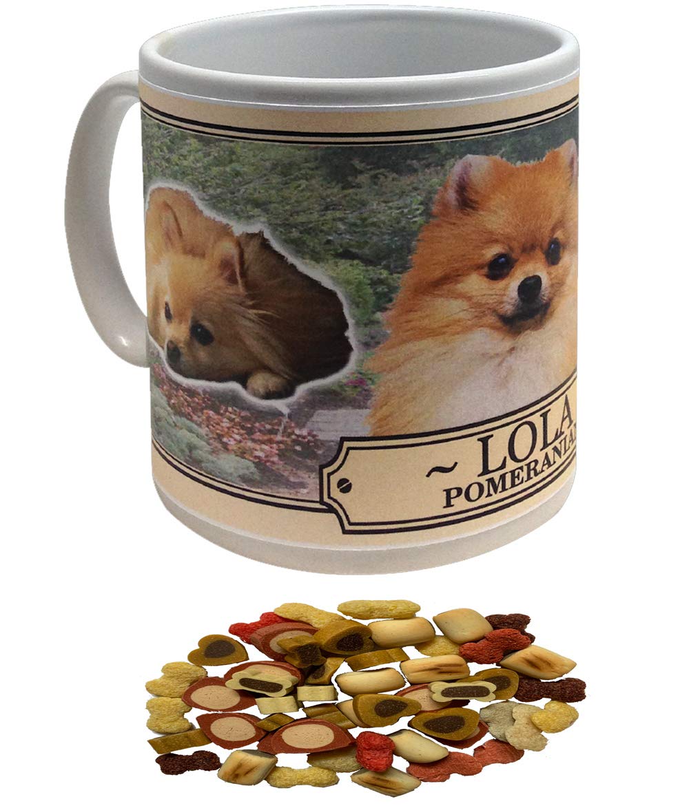Pomeranian Personalised Dog Breed Gift Mug with Treats