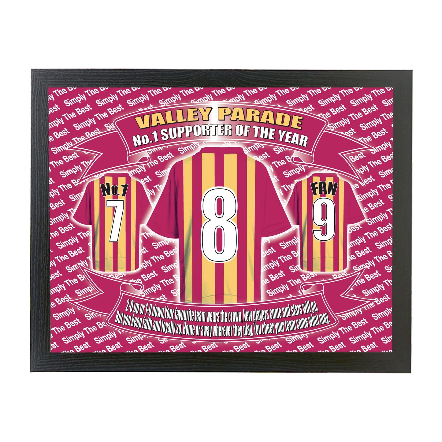 Bradford City Football Shirt Lap Tray Gift