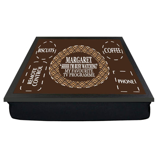 Shhh! I'm watching personalised TV gift coffee male/female lap tray