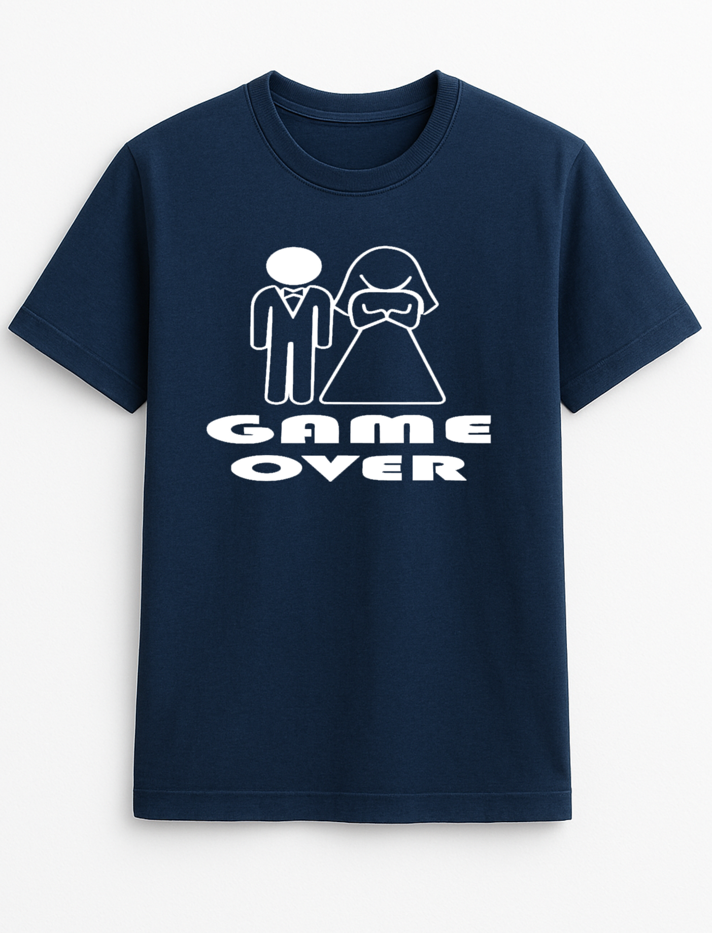 Game Over (Marriage) Humorous Funny Slogan Personalised Colours Unisex T-Shirt Gift Black