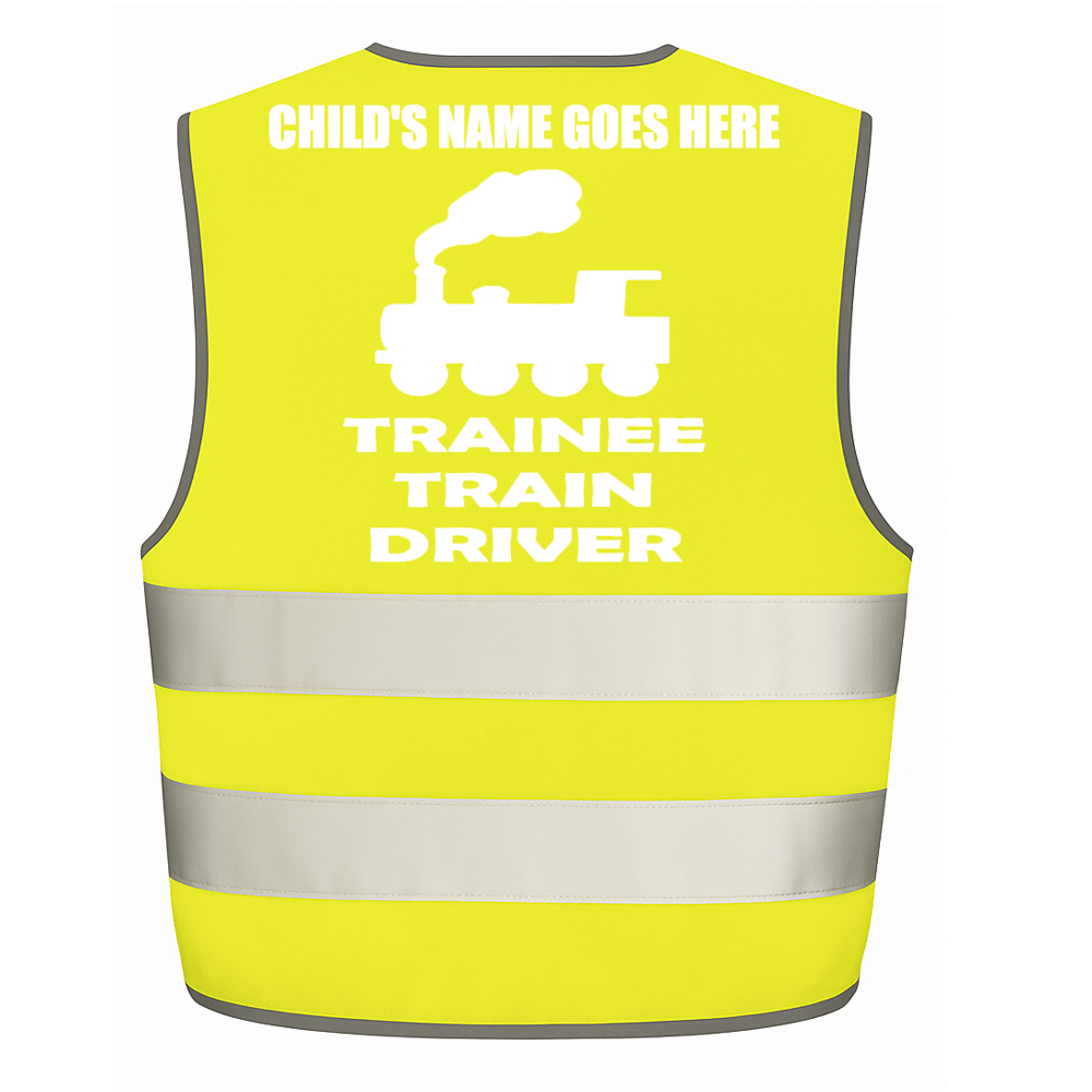 Trainee Train driver personalised Hi-visibilty childrens vest