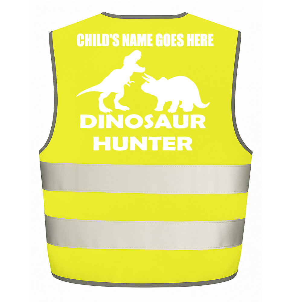 Dinosaur Hunter personalised Hi-visibilty childrens vest