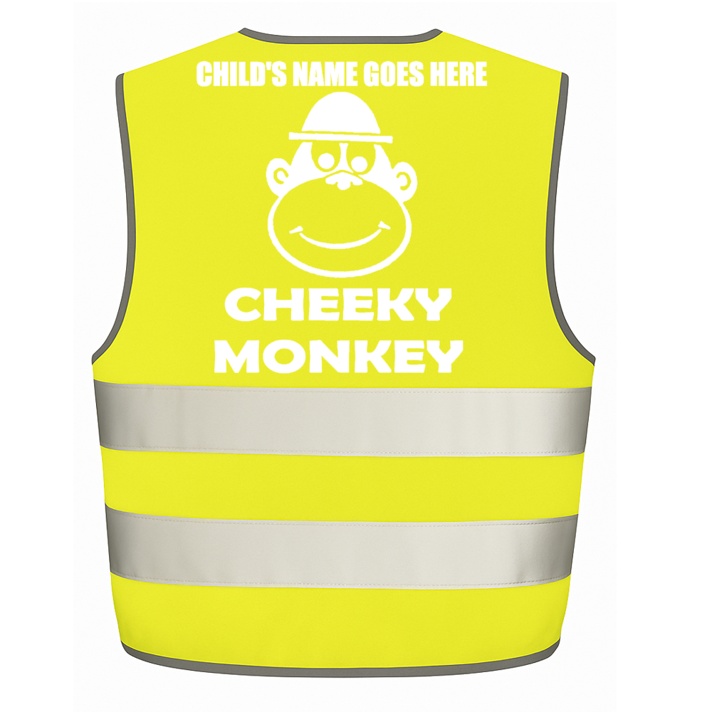 Cheeky Monkey personalised Hi-visibilty childrens vest