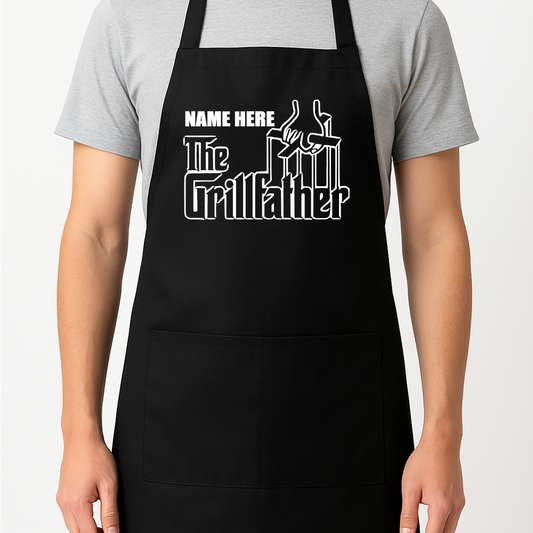 The Grillfather Personalised Apron Gift Present BBQ Barbecue