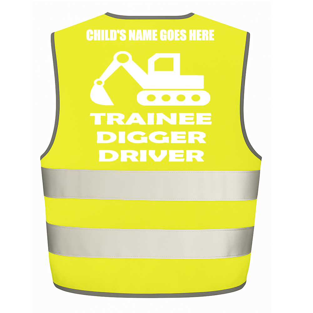 Trainee Digger Driver personalised Hi-visibilty childrens vest