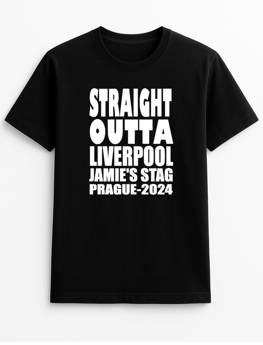 Straight Outta Personalised Name Your Town Chosen Destination & Year Customised Slogan T-Shirt Gift